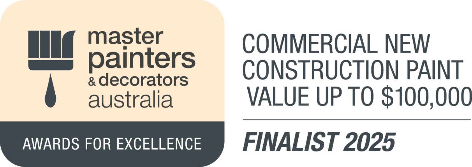 Master Painters and Decorators Australia Commercial New Construction Finalist 2025 badge