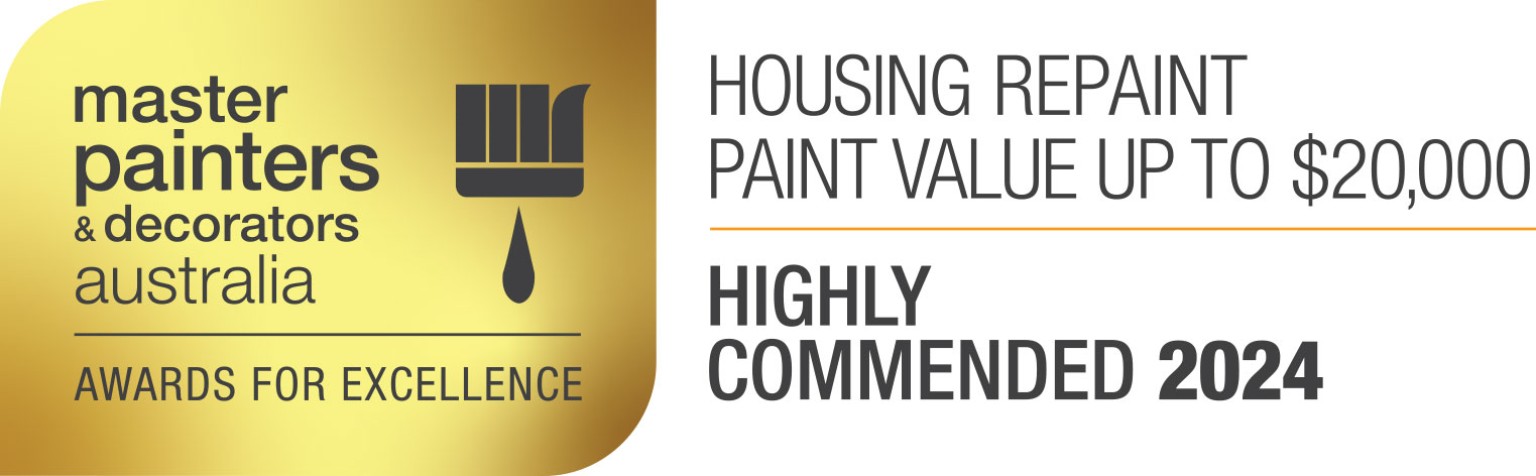 Master Painters and Decorators Australia Housing Repaint Highly Commended 2024 badge